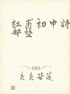 杜甫初中诗歌有哪些