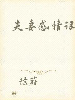 夫妻感情很不好