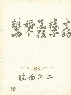 离婚怎样才能要两个孩子的抚养权