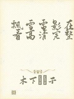 飘雪电影在线观看高清完整版字幕