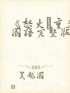 《怒火·重案》国语完整版封面