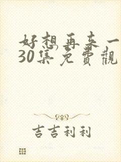 好想再来一次第30集免费观看