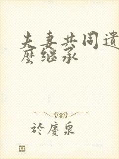 夫妻共同遗产怎么继承