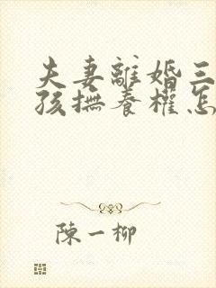 夫妻离婚三个小孩抚养权怎么判