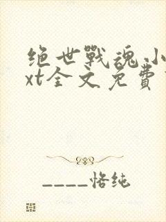 绝世战魂小说txt全文免费下载