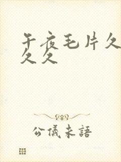 午夜毛片久久久久久封面