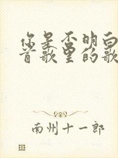 你是否明白是哪首歌里的歌词