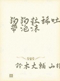 狗狗拉稀吐黄水带泡沫