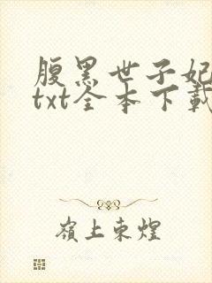 腹黑世子妃日常txt全本下载