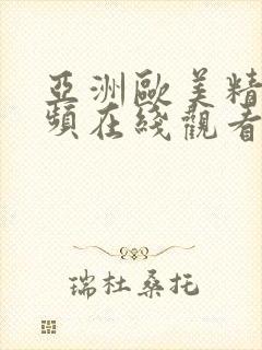 亚洲欧美精品视频在线观看