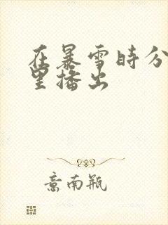 在暴雪时分在哪里播出封面