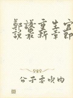 郑谦重生官场小说最新章节更新