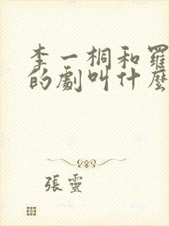 李一桐和罗晋演的剧叫什么封面