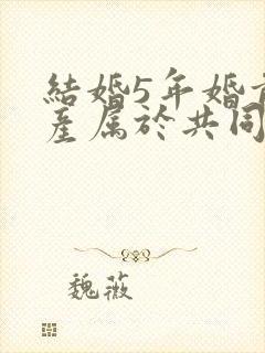 结婚5年婚前财产属于共同财产吗封面