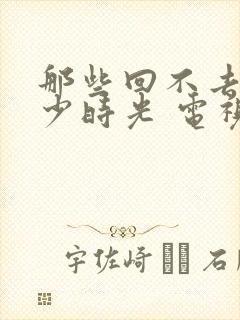 那些回不去的年少时光 电视剧结局封面