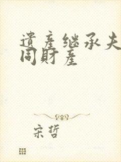 遗产继承夫妻共同财产