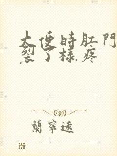 大便时肛门像撕裂了样疼