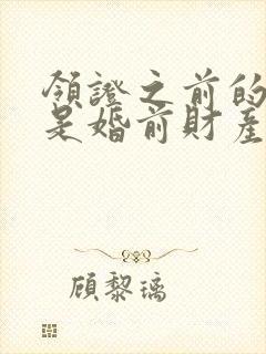 领证之前的钱都是婚前财产吗