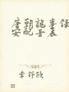 唐朝诡事录之长安配音表