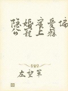 隐婚蜜爱偏执老公宠上瘾