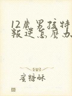 12岁男孩特别叛逆怎么办