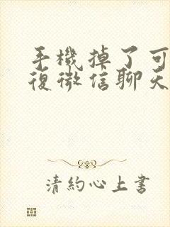 手机掉了可以恢复微信聊天记录吗