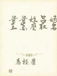 爸爸姓吕妈妈姓王怎么取名