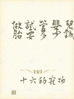 做试管婴儿双胞胎要多少钱