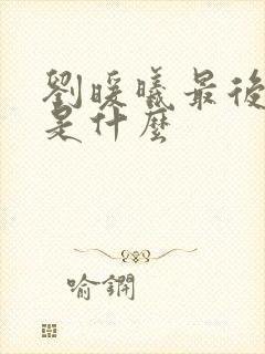 刘暖曦最后结局是什么封面