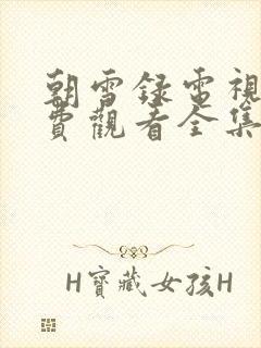 朝雪录电视剧免费观看全集