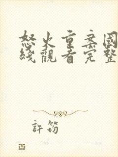 怒火重案国语在线观看完整版电影封面