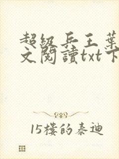 超级兵王叶谦全文阅读txt下载封面
