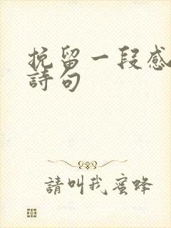 挽留一段感情的诗句