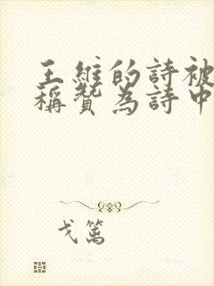 王维的诗被苏轼称赞为诗中有画后面是什么