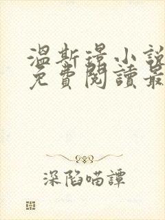 温斯璟小说全文免费阅读最新章节