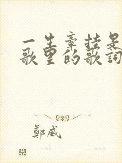 一生牵挂是哪首歌里的歌词