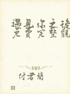 遇见你之后短剧免费完整观看高清