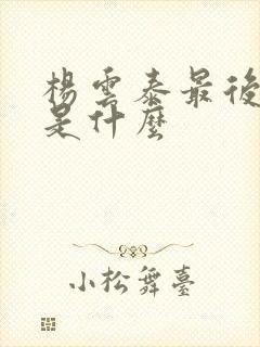 杨云泰最后结局是什么