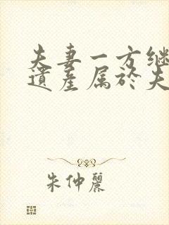 夫妻一方继承的遗产属于夫妻共同财产吗封面