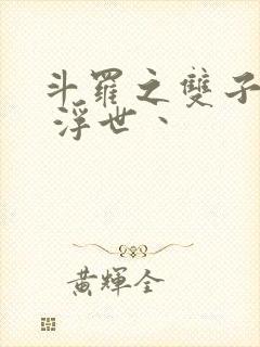 斗罗之双子斗罗 浮世丶封面