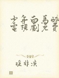 少年白马醉春风电视剧免费高清观看