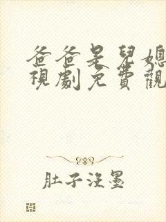 爸爸是儿媳妇电视剧免费观看