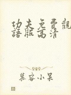 功夫免费观看国语版高清