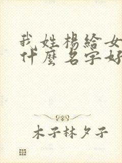 我姓杨给女儿取什么名字好