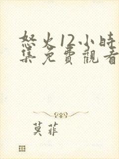 怒火12小时全集免费观看完整版高清