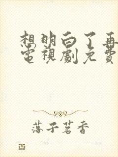 想明白了再结婚电视剧免费完整版封面