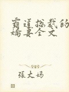 霸道总裁的独宠娇妻全文