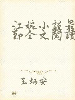 江婉小说最新章节全文阅读