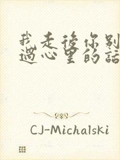 我走后你别太难过心里的话你都不说