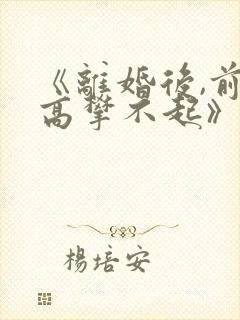 《离婚后,前妻高攀不起》短剧全集